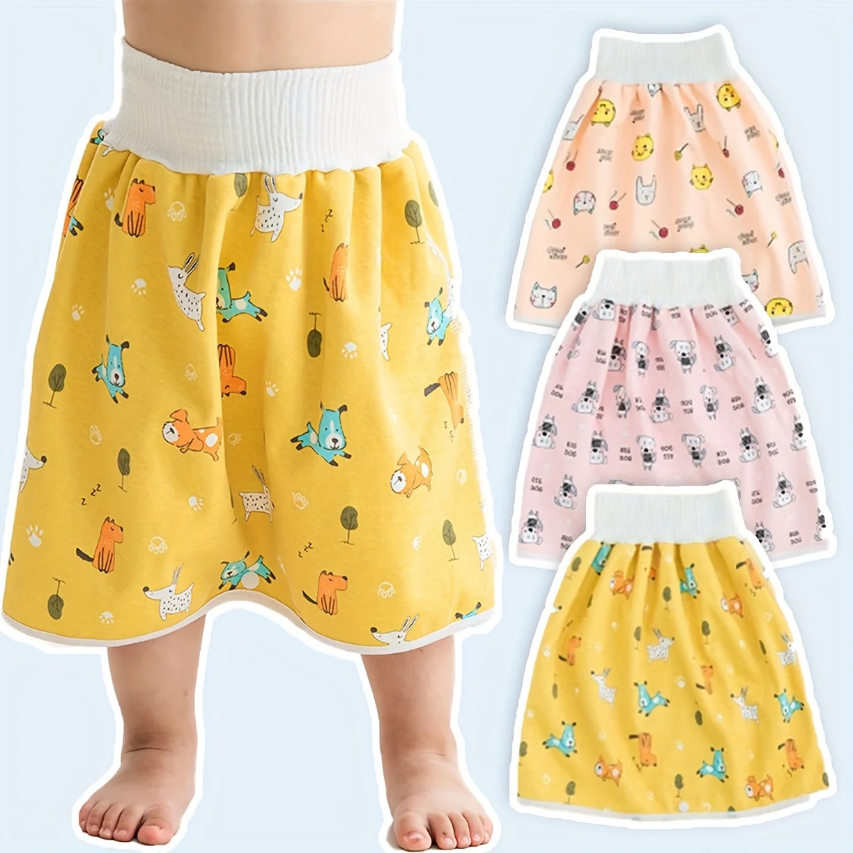 3 قطع تنورة حفاضات، لطيفة، بسيطة، متعددة الألوان، مناسبة للأولاد والبنات، قابلة لإعادة الاستخدام، مناسبة لتدريب قعادة الأطفال، #3