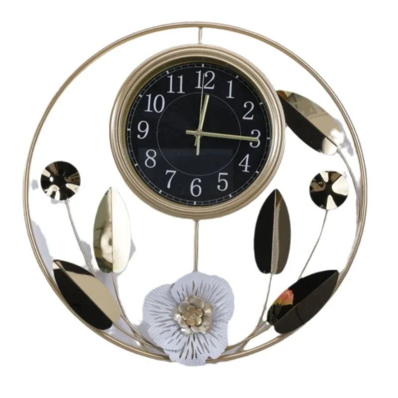 Modern Art Wall Clocks Double Sided Clocks Elegant Metal Home Ornaments Creative Interior Room Dacoration Items Luxury Design