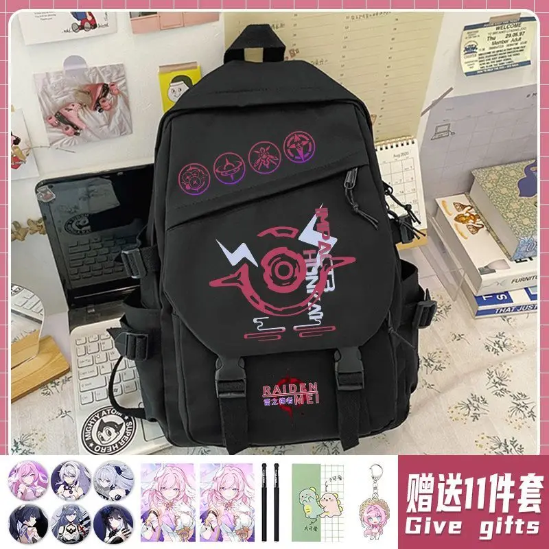 حقيبة Anime Honkai Impact للأولاد والبنات، حقيبة ظهر ذات سعة كبيرة لطلاب المدارس الابتدائية والمتوسطة، الصفوف 3 إلى 6، Ultra-L