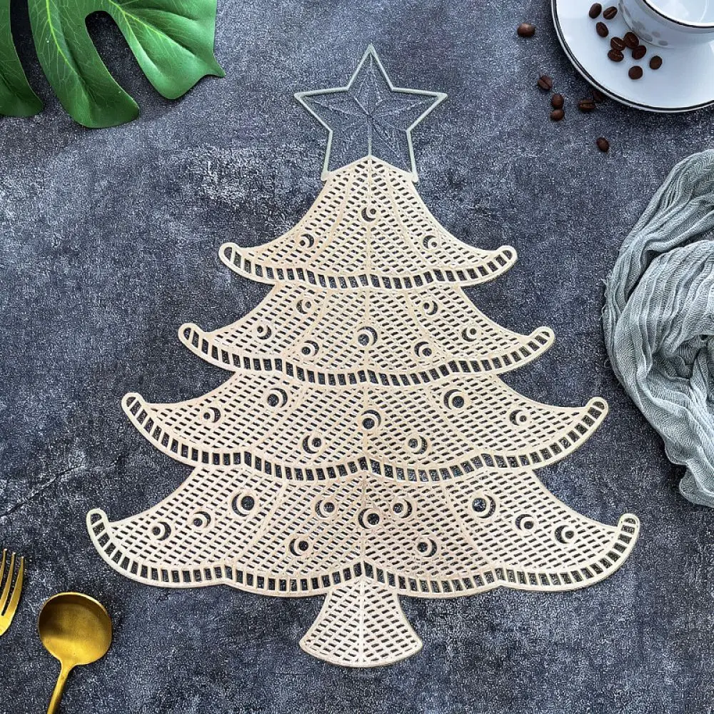 Decorative Christmas Napkin Ring Metal Star Tree Napkin Holder For Holiday Dinner Table Setting Home Decoration