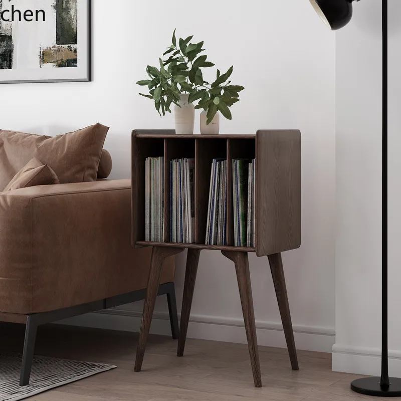 

HXL solid wood retro sofa side cabinet simple small bookcase living room magazine cabinet