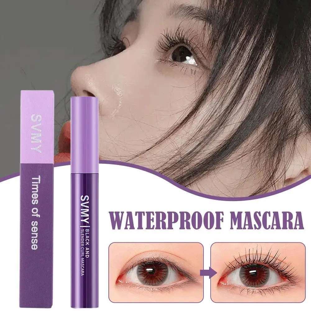 Mascara 3D imperméable noir, cils allongés, extension de brosse, maquillage violet, longue tenue, beauté des yeux, C4wiches