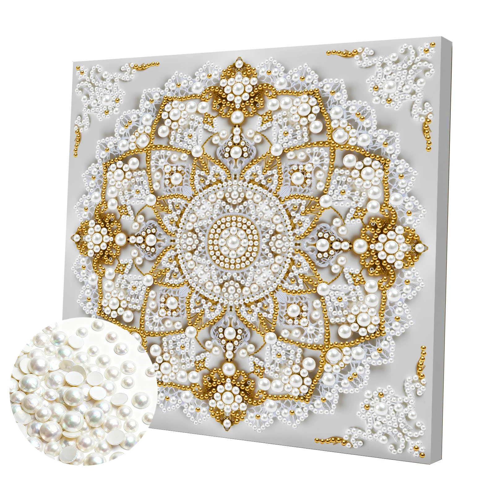 

Mandala DIY Pearl Painting Kit for Adults Home Wall Decor 25x25cm With Frame