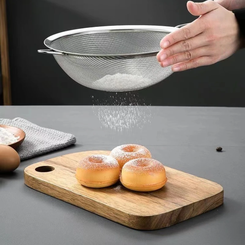1/3/4Pcs/Set Stainless Steel Wire Fine Mesh Oil Strainer Flour Colander Sieve Sifter Pastry Baking Tools Kitchen Accessories