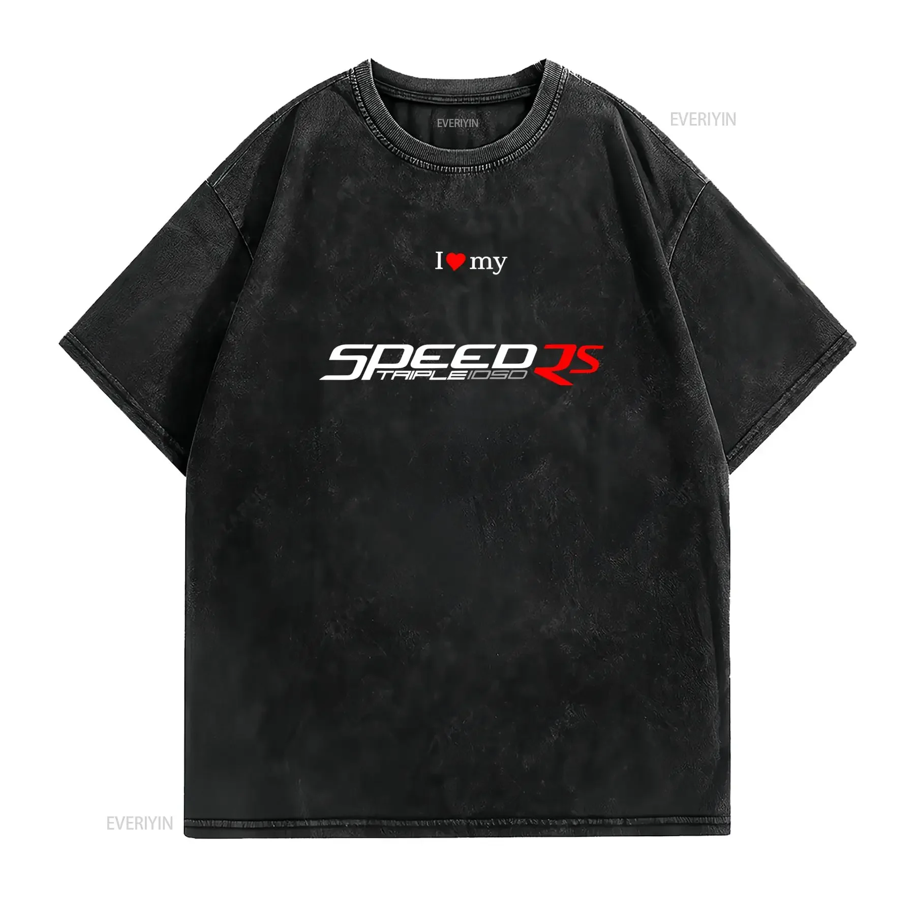 Biker Enthusiast I Love My Speed Triple 1050 RS Print Casual Streetwear T Shirt vintage Washed Stretched Comfortable homme