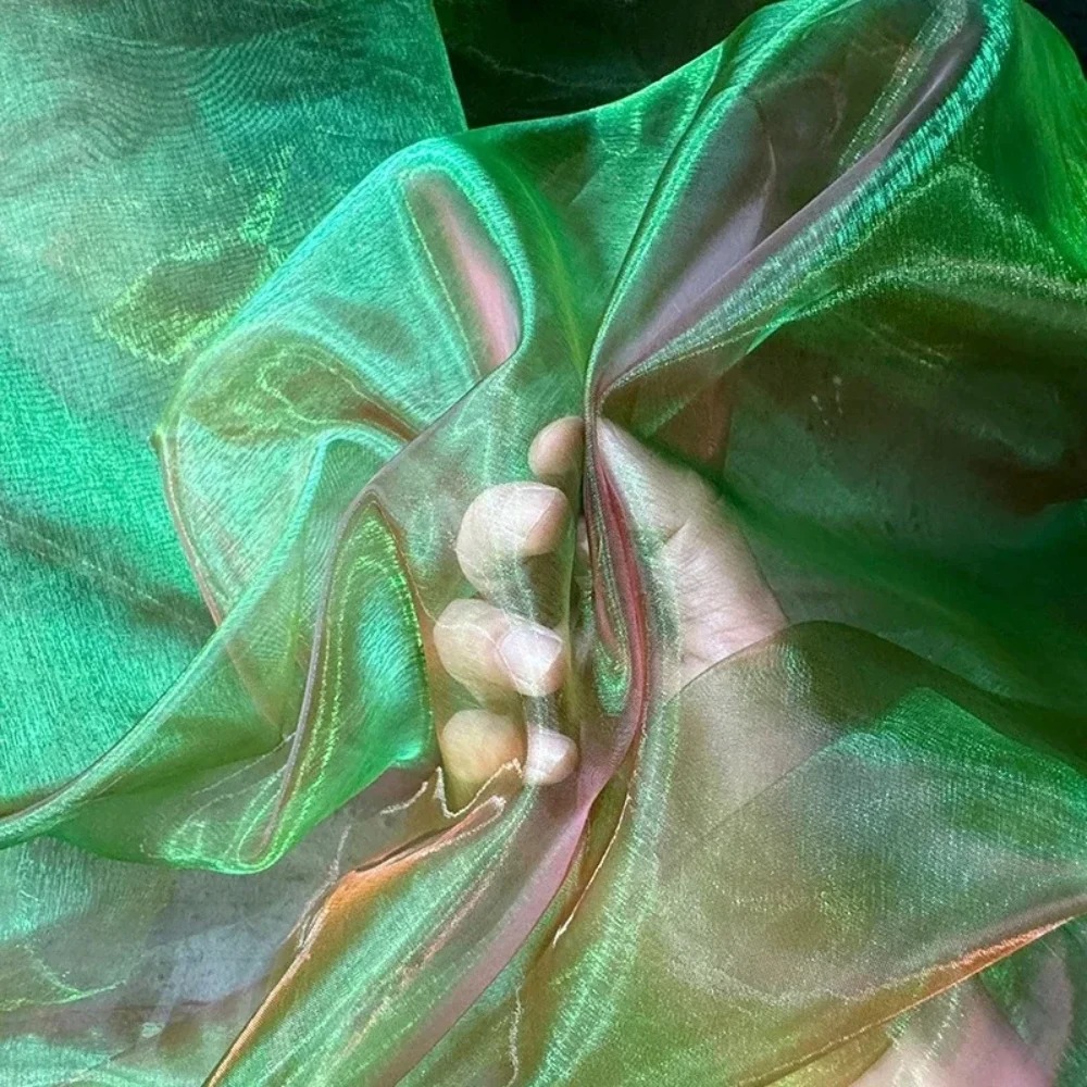 

Laser Organza Fabric Diy Cloth Sew By The Yard Wedding Clothing Designer Fabric for Per Meters Apparel Sewing Material