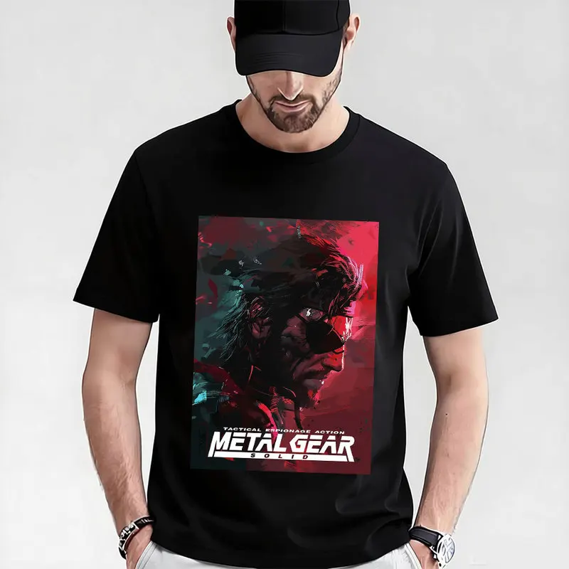 Metal Gear Solid MGS Game Gift T‑Shirt for Gamer 0315 Unisex Cotton Short Sleeve Tees Solid Snake Graphic Print Streetwear Tops
