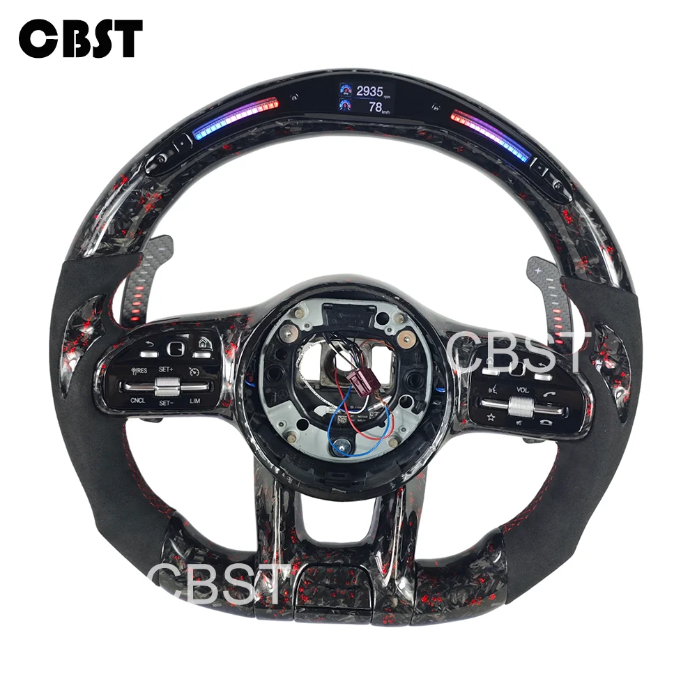 OLED Carbon Fiber Steering Wheel Fit for Mercedes Benz AMG W205 W204 G55 G500 C217 A/B/C/E/G/R/S/V Class G5 C43 C63