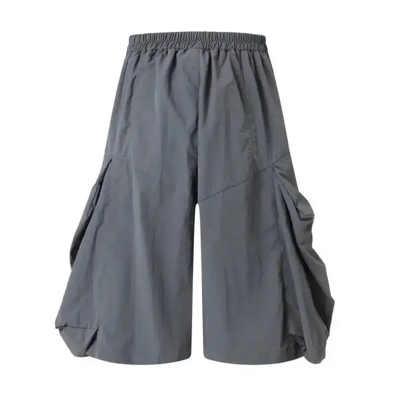 Three Dimensional Pocket Cut Casual Men's Shorts With Buckle Belt Loose Functional Wide Leg Cropped Knee Lengt Pants 9XZ5XJ