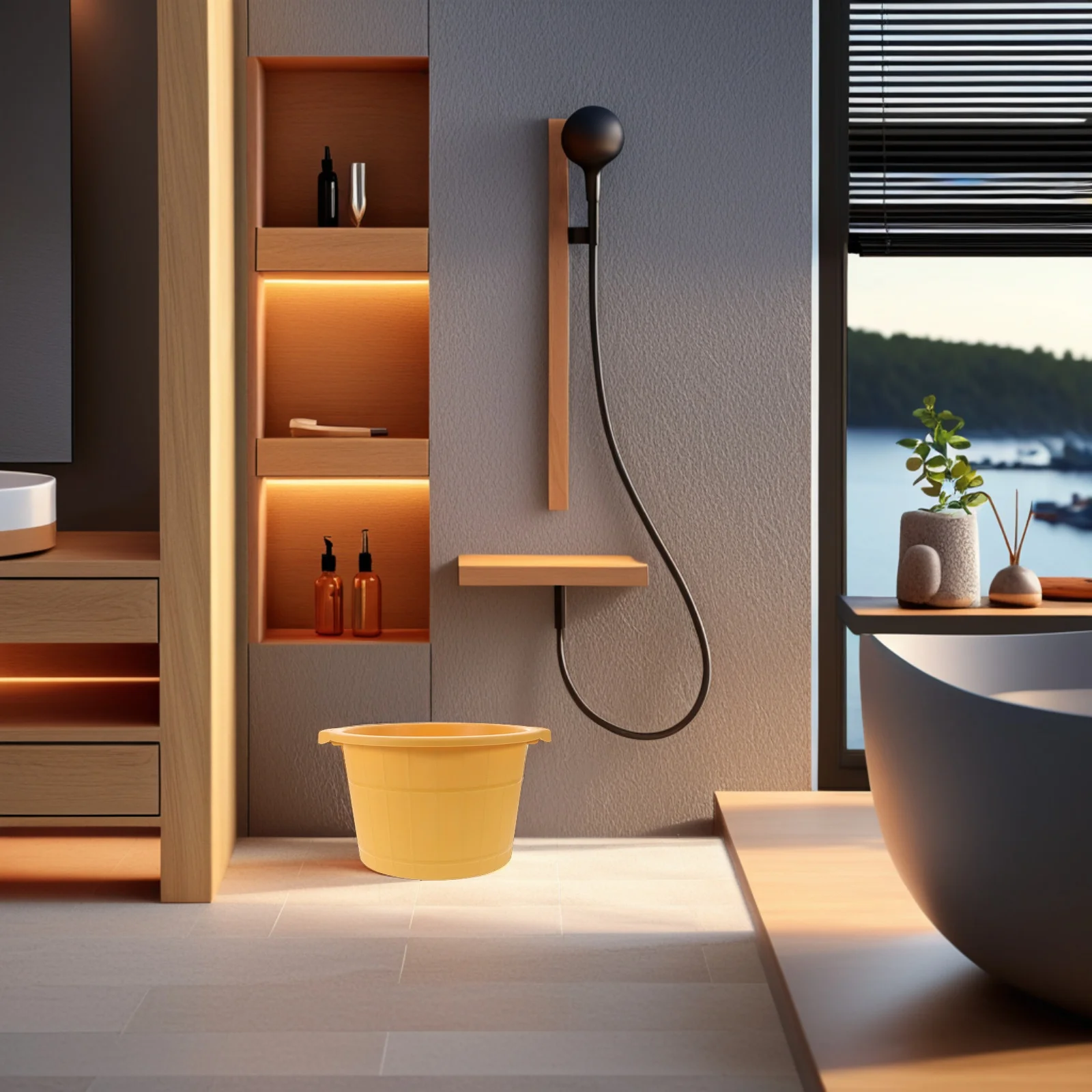 

Foot Bath Massage Basin Yellow Plastic Bucket for Soaking Feet Spa Deep Tub Wash Solution Massager Footbath Large Sauna