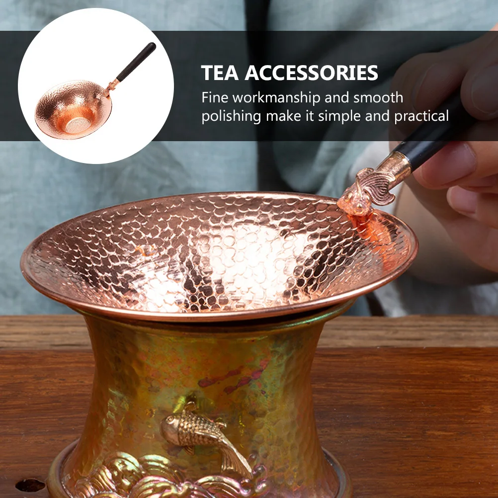 

1pc Copper Strainer Gold Fish Pattern Smooth Polished Tea Filter For Home Office Tea Accessories Kitchen Bar Tool