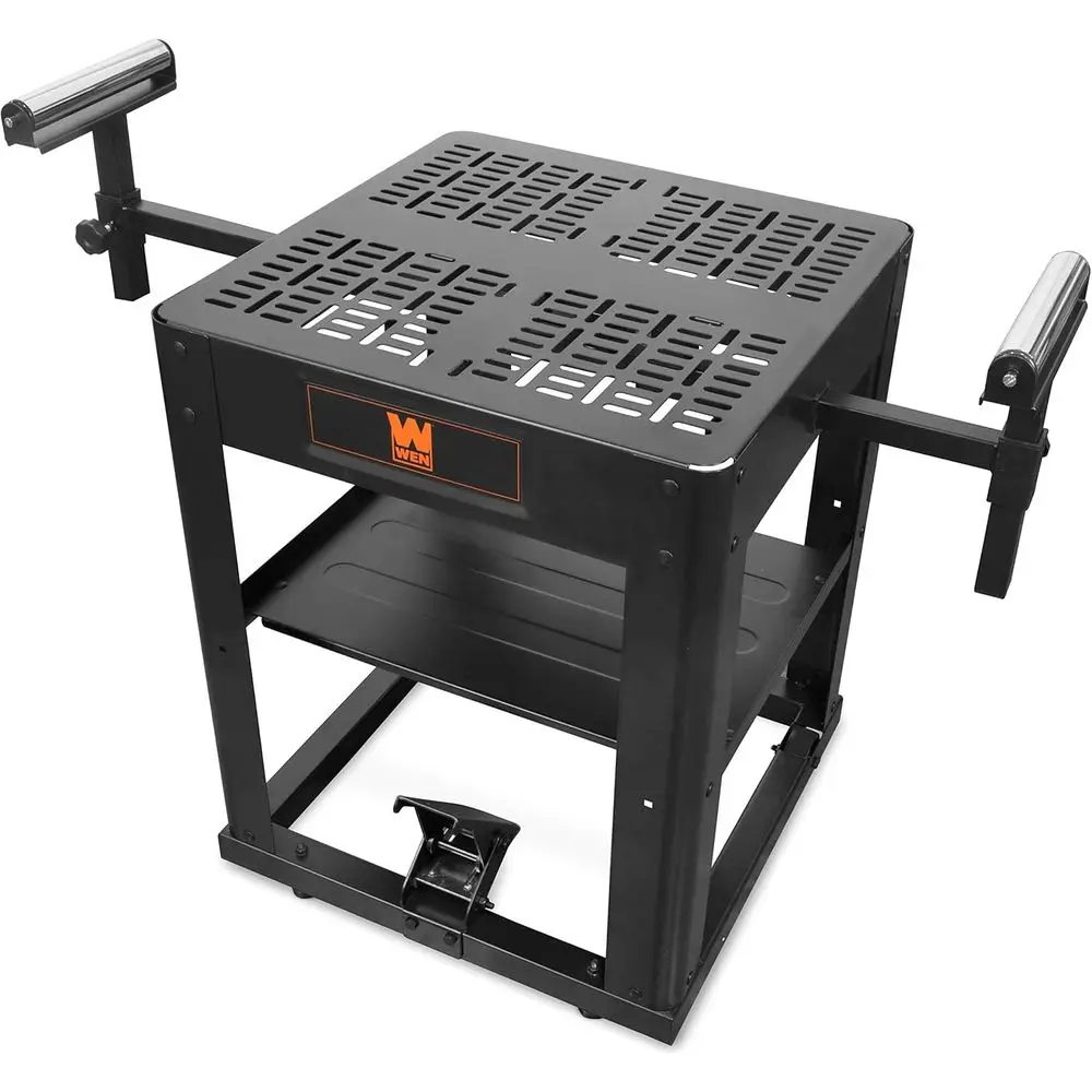 

Adjustable Rolling Miter Saw Stand with Extension for Multi-Angle Cutting