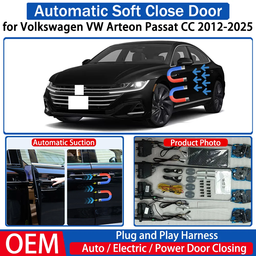 for Volkswagen VW Arteon Passat CC 2012-2025 Car OEM Automatic Soft Close Door Electric Suction Kit Auto Power Closing System