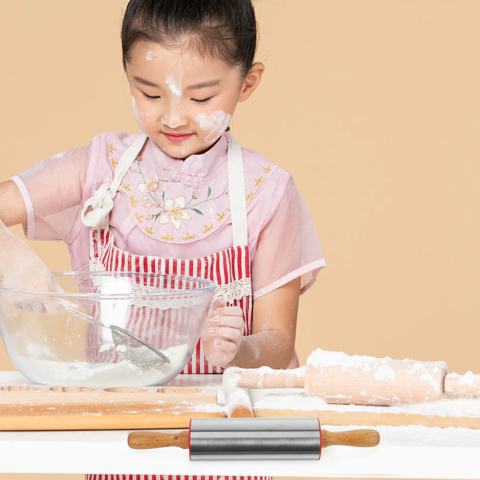 

Stainless Steel Rolling Pin Dough Roller Baking Tool for Bread Pastry Pizza Pizza Dough Roller Rolling Pin