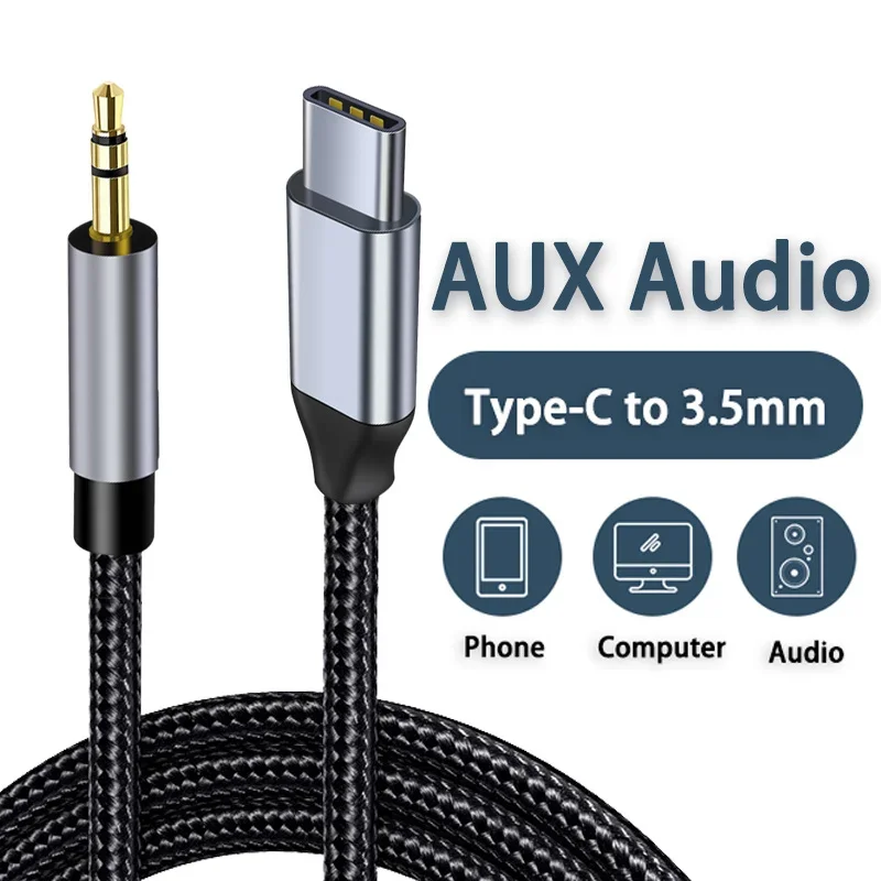 

AUX Audio Cable USB C to 3.5mm Jack AUX Cord Car Speaker Headphone Adapter For Samsung Xiaomi Huawei Universal Type-C Converter