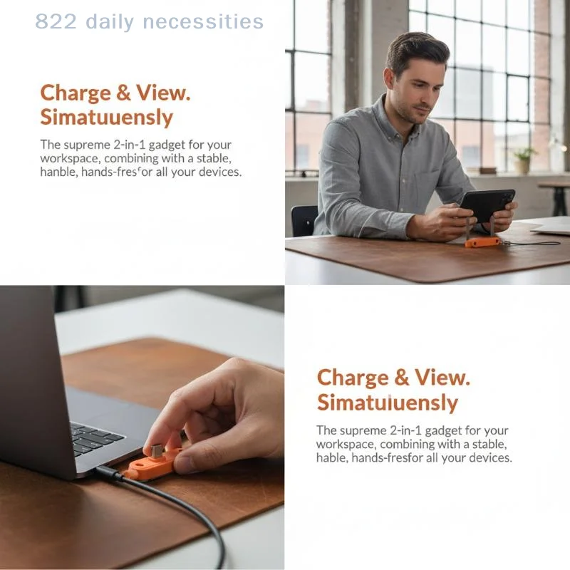 convenient240W Type C Dual Function Adapter Fast Charging Data Sync and Mobile Stand for Office Home and Travel Use