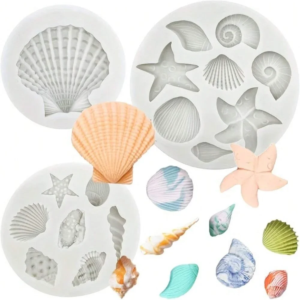 Silicone Shell Cake Mold, Conch Fondant & Chocolate Baking Mould Set, DIY Cake Decorating Tools for Cupcakes