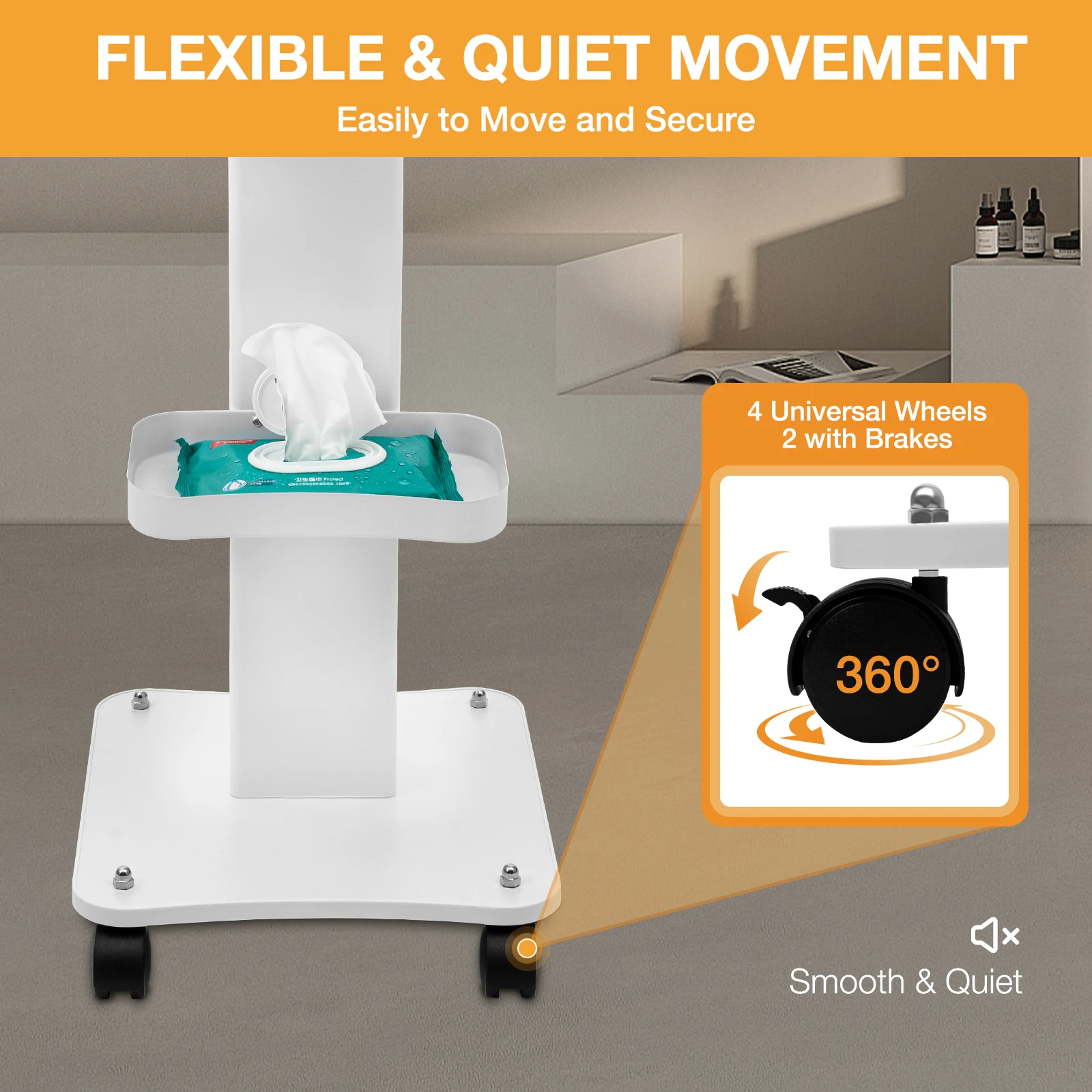 88LBS صالون المتداول عربة تسوق مع سلة 69 سنتيمتر/27In سبا صالون تجميل معدات التخزين حامل آلة المنظم عربة سبا #2