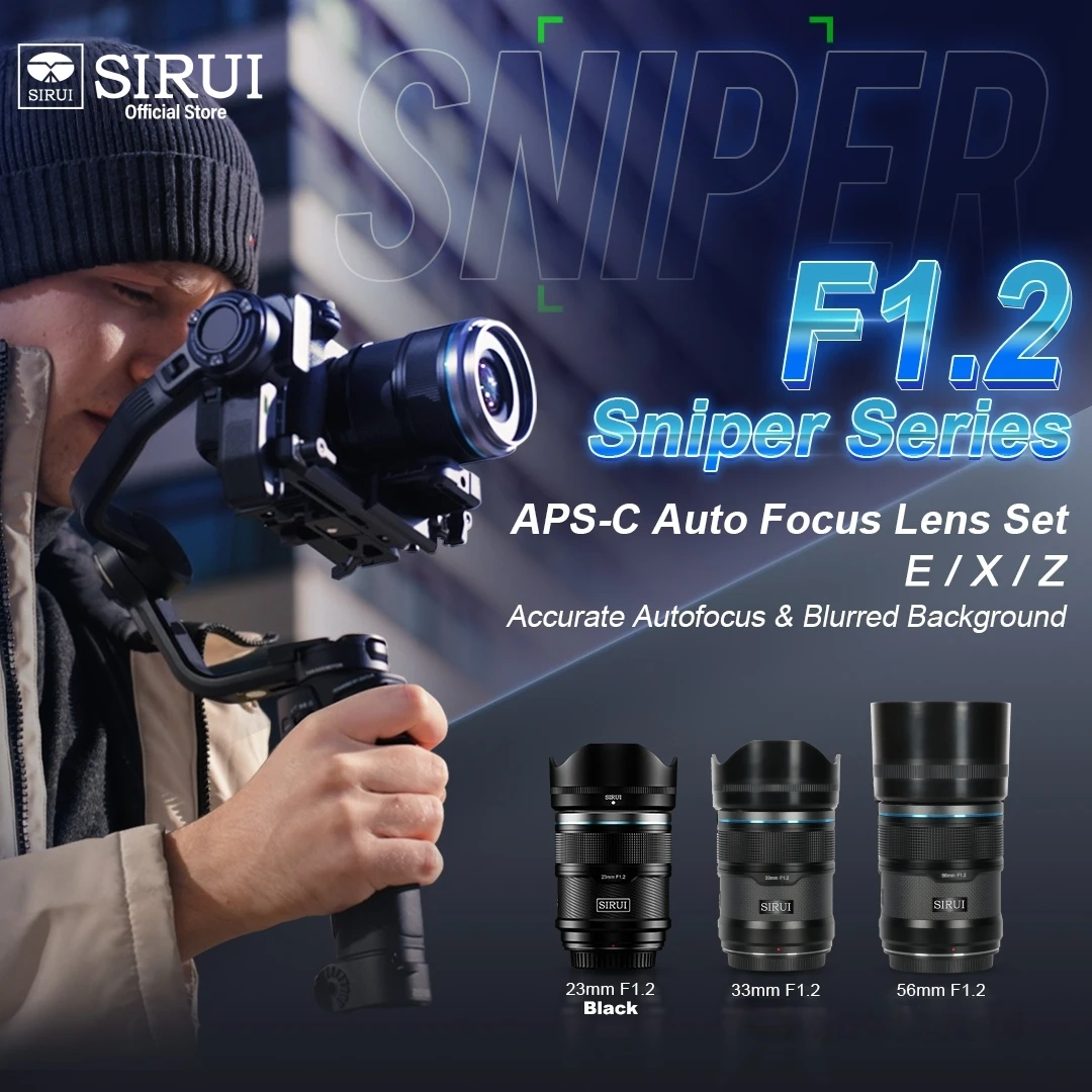 

SIRUI Sniper F1.2 APS-C объектив с автофокусом для зеркальных камер Canon Nikon Fuji 16 мм 23 мм 33 мм 56 мм 75 мм объектив AF с блендой