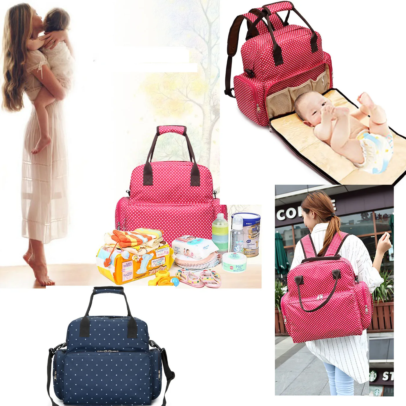 

Multi-function Fashion Mommy Maternity Diaper Bag Canvas Travel Casual Backpack Lightweight Handbag Shoulders Bag For Women Men