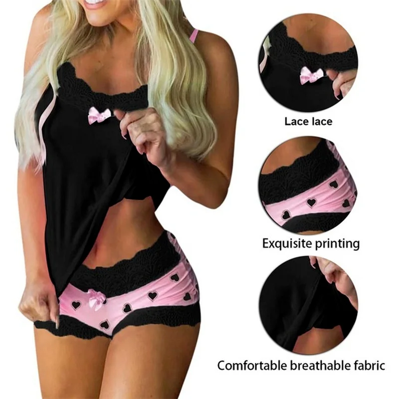 Sexy Nachtkleding Set Vrouwen Lingerie Set Kanten Ondergoed Cami Vest Shorts Plus Size Mouwloze Hemdje Shorts 5xl Nachtjapon Pyjama