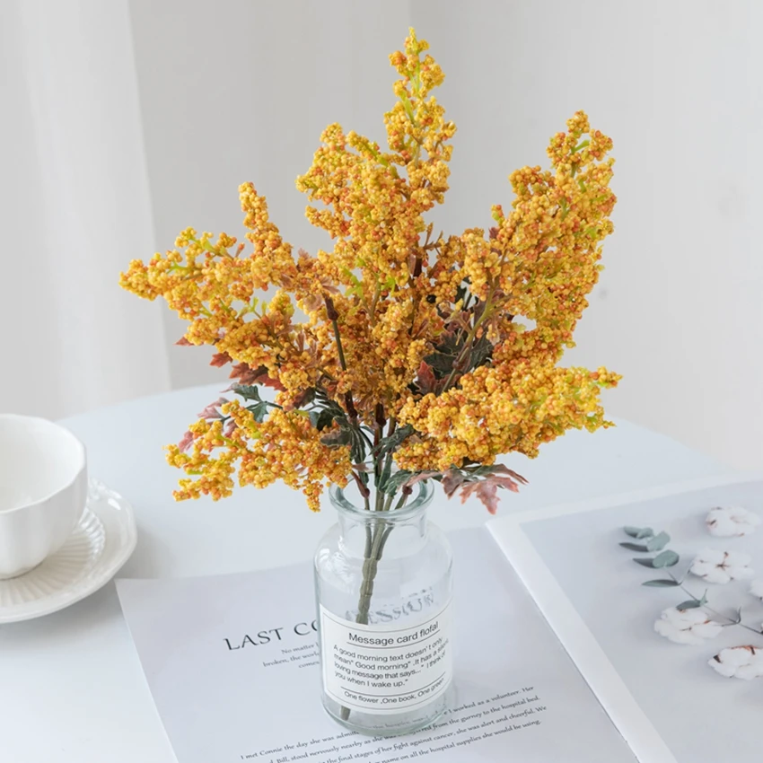 

Artificial Flower Yellow Foam Star Bouquet for Family Vase Outdoor Garden Decoration Christmas Wreath Wedding Bride Accessories