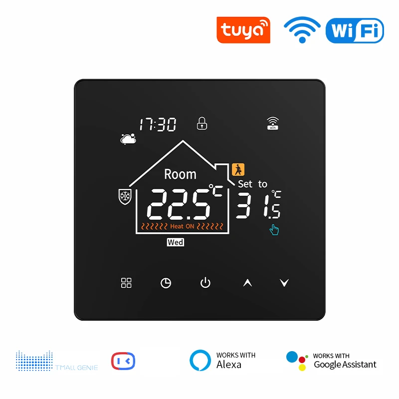 

Умный термостат Tuya с подогревом пола, Wi-Fi для воды, пульт дистанционного управления температурой в помещении, Google Home \ Axax