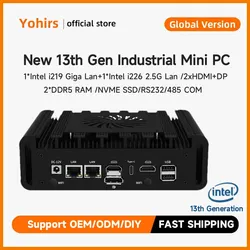 13th Gen Core i5 13420H i7 13620H Industrial Mini PC 2LAN 1DP 2HD Type -C Linux Windows 11 Ubuntu Firewall computer PVE ESXI
