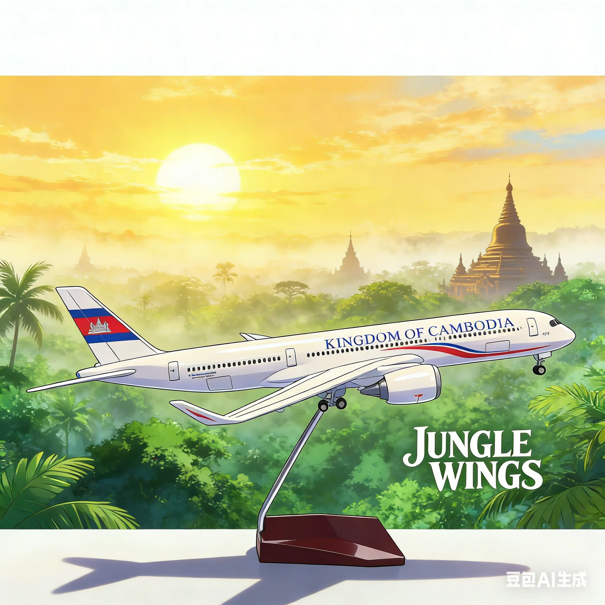 

Cambodia Airways Airbus A350 Model with LED Lights and Rolling Wheels Static Display Gift for Aviation Enthusiasts