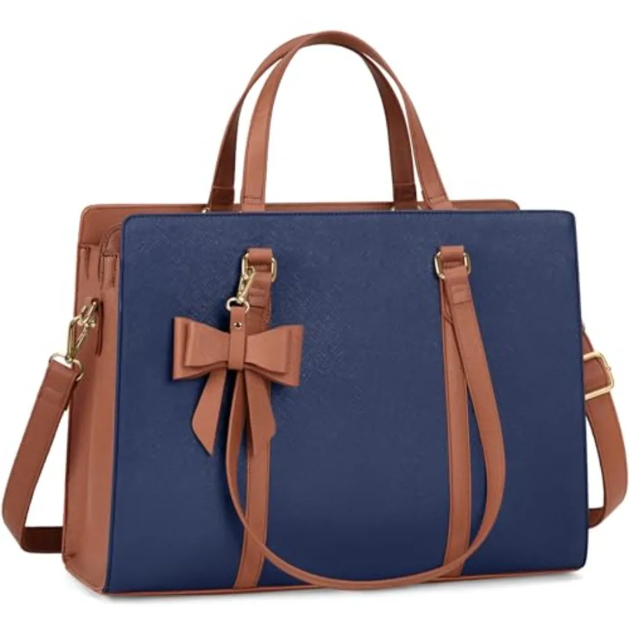 

Сумка для ноутбука для женщин, 15,6 дюймов, водонепроницаемая кожаная сумка-тоут для компьютера, большая легкая сумка-портфель для профессионального использования