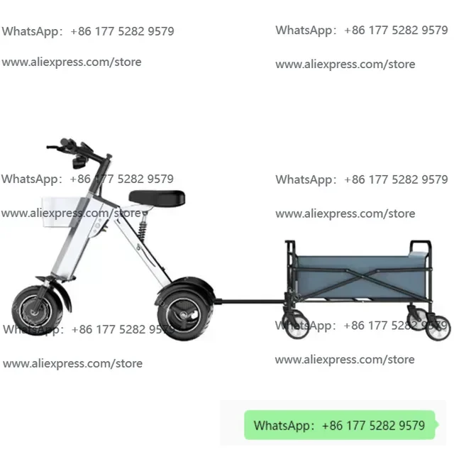 450W 36V Aluminum Alloy 3-Wheeled Electric Scooter For Adults 10 Inch Portable Folding Electric Tricycle With Trailer/Baskets