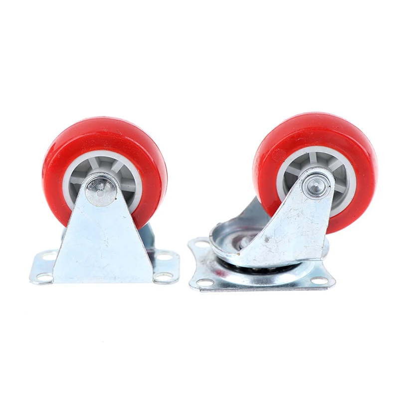 4PCS High Quality Household 1.5inch Furniture Caster Wheels Red Rubber Swivel Caster Roller Wheel Furniture Supplies 1/1.5/2inch