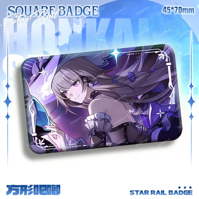 Game Honkai Star Rail New Square Badge Hysilens Castorice Phainon Cyrene Metal Brooch Anime Cosplay Accessories Anaxa Xmas Gifts - Image 3