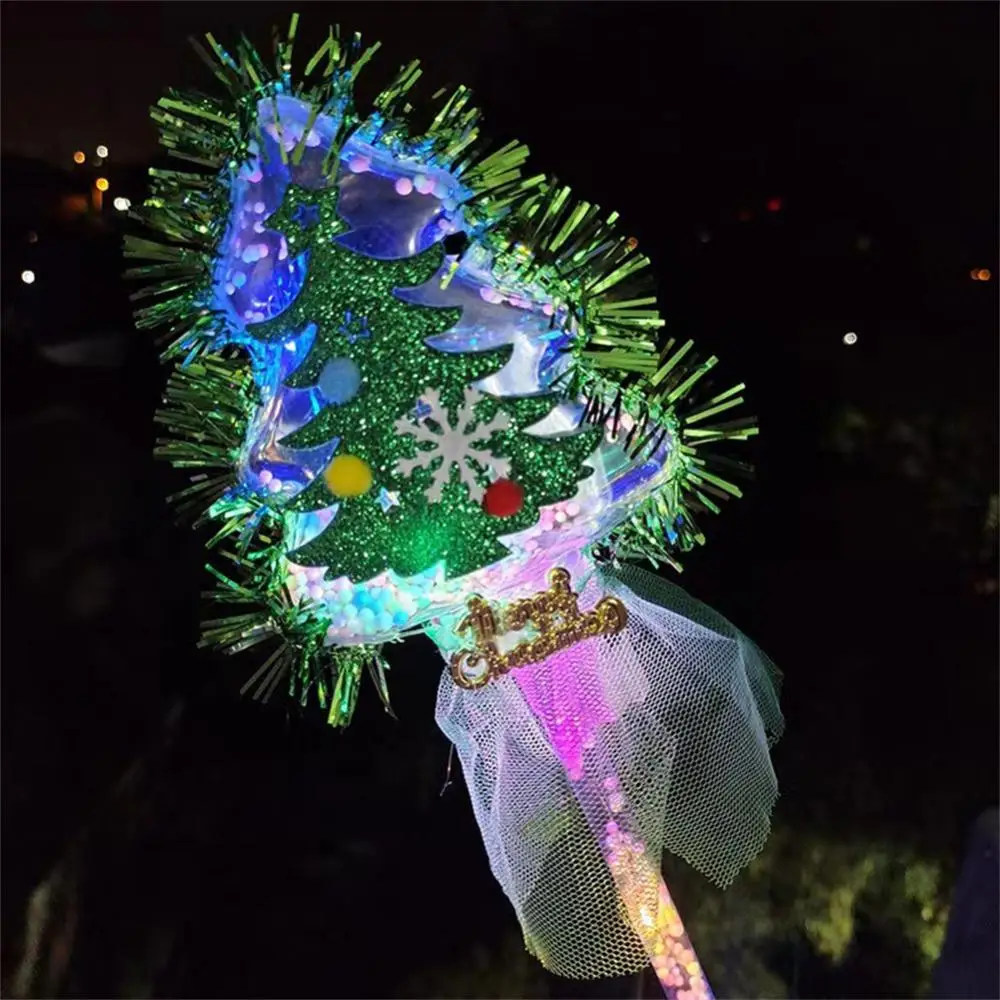 Christmas Luminous Toys 34cm Interactive Toys With Led Lights Plastic Christmas Decoration Christmas Tree Luminous Stick Durable