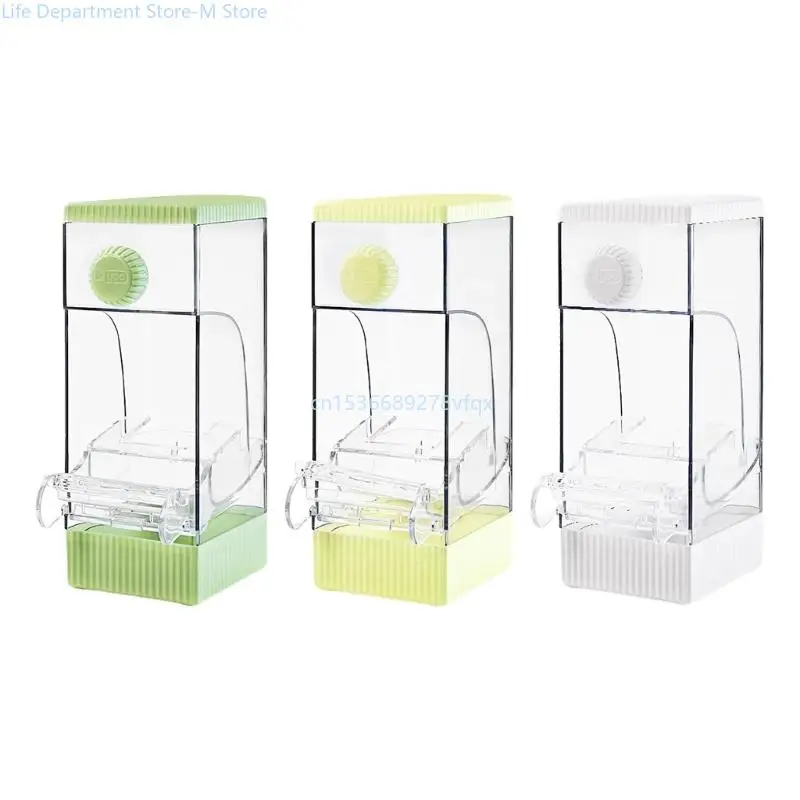 Clear Cage Mounted Bird Feeder for Parrots Automatic Bird Feeder Hanging Feeding Station Seed Container Nonsplash