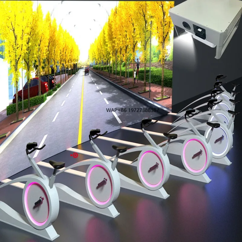 Digital Sports Interactive Cycling System Smart Projection Game Bike for Malls Theme Parks and Fitness Clubs