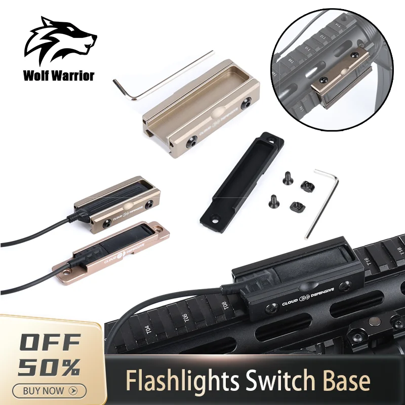 

Tactical Flashlight Rat Tail Card Slot M300 M600 Pressure pad hunting reconnaissance light switch Installation 20mm guide rail