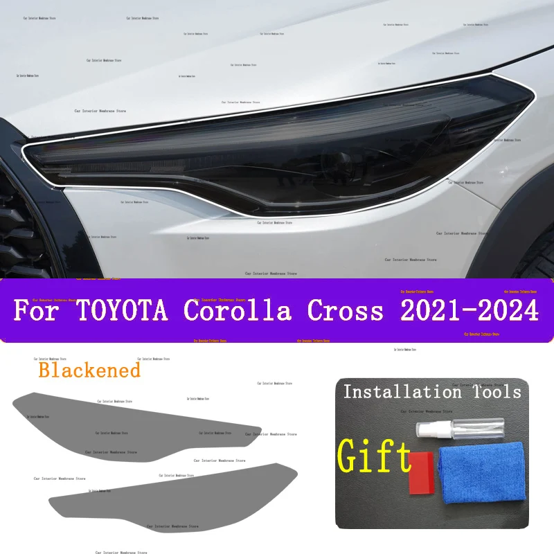 

Для TOYOTA Corolla Cross (2021-2024) Пленка против царапин для наружных фар, цвет фар, запасные части, наклейки