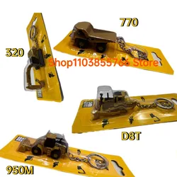 Diecast Mini Engineering Keychain Bulldozer Alloy Excavator Caterpillar D8T 320D 770 Loader 950M Excavator Tip Truck Model Toy