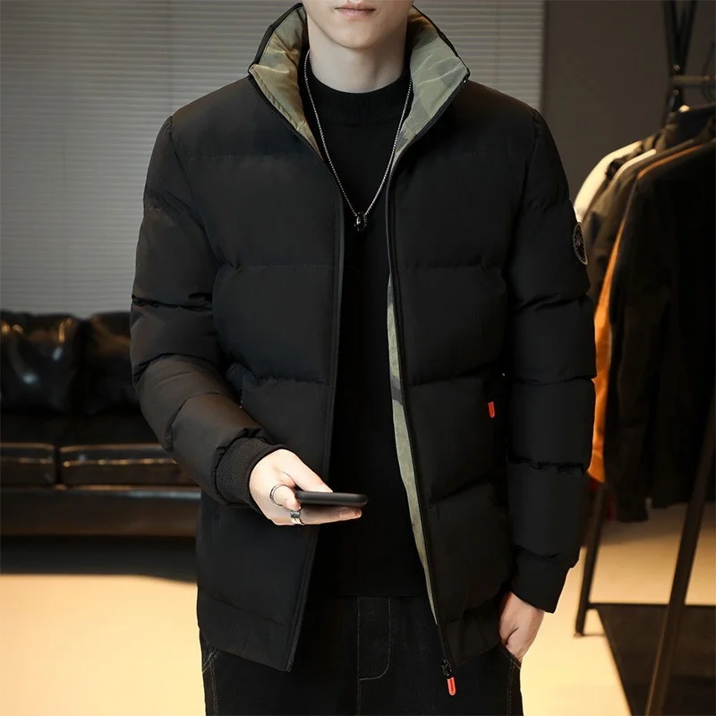 Thiened القطن Jaet للرجال عادية متعددة الاستخدامات الوقوف طوق الشتاء الدافئ ملابس خارجية الوقوف صالح الشباب الاتجاه Py208 #2