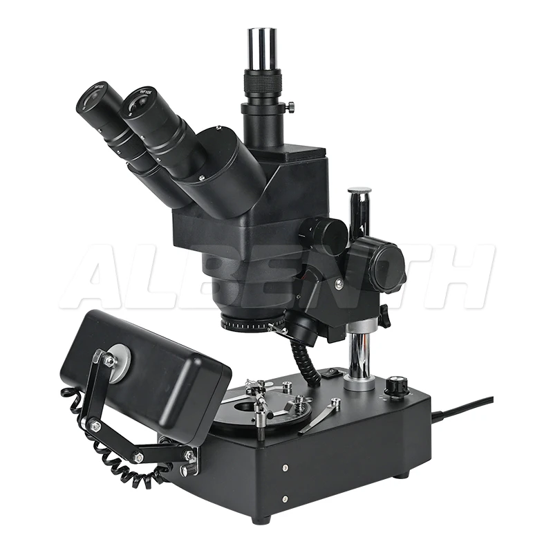 10X-40X Jewelry Gem Trinocular Stereo Microscope With Polarizer, Analyzer