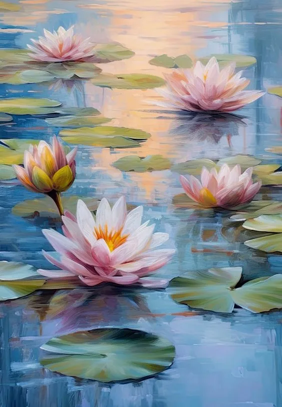 JMINE Div 5D Water Lilies Lotus Flower Full Diamond Painting cross stitch kits art plant 3D paint by diamonds