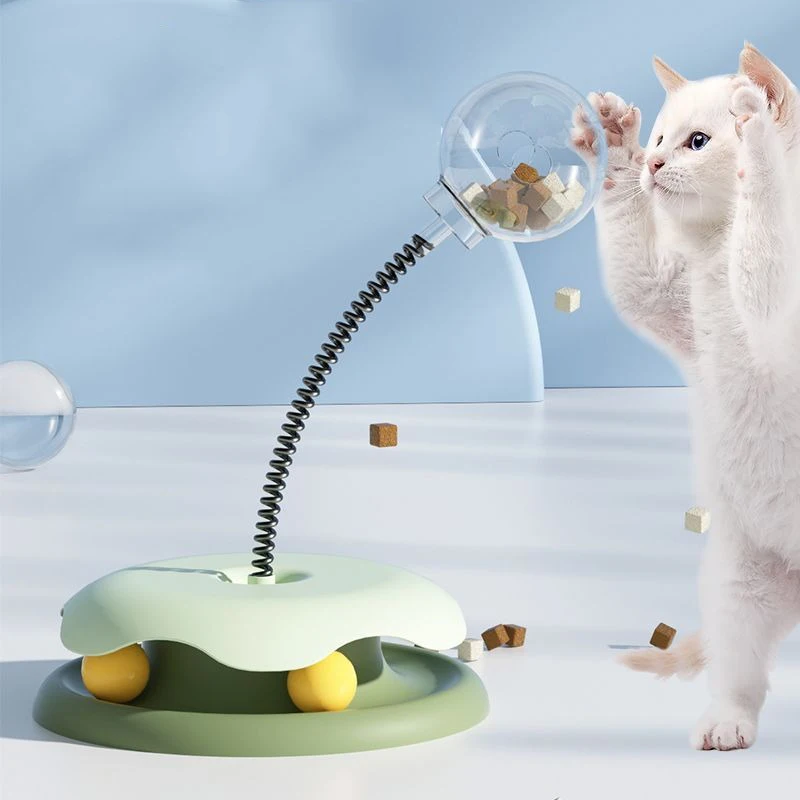 Indoor-Katzen-Slow-Feeder-Spielzeug 360 °   Rotierender Lebensmittel-Spenderball Interaktives Puzzlespiel zur Langeweile-Bekämpfung und Verlangsamung des Essen