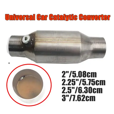 2'' 2.25'' 2.5'' 3" Universal Catalytic Converter Oxygen Sensor 400Cells High Flow Muffler Catalyst Converter Round Stainless