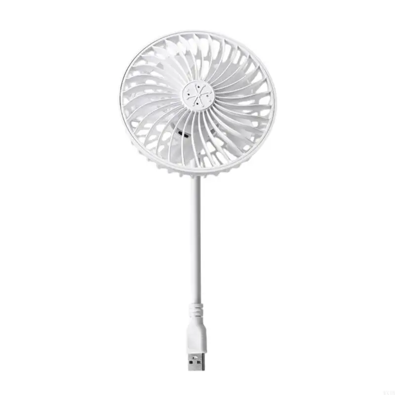 USB Plug Fan Low Noise Portable Fan 360 Degree Adjustable Cooling Fan for Indoor Outdoor Fishing Home Travel Camping 