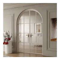 Latest Design Indoor Aluminum Glass French Door Exquisite Anti Theft French Double Doors Living Room Arched French Hinged Doors