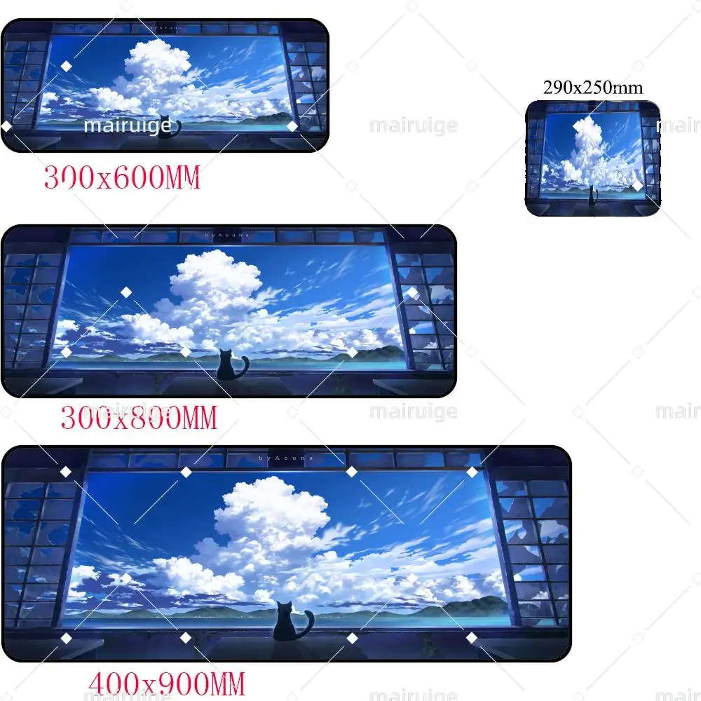 قطة سوداء ونباتات خضراء في غرفة النوم، لوحة ماوس كبيرة لطاولة مكتب الكمبيوتر، حصيرة مطاطية مضادة للانزلاق للوحة مفاتيح الألعاب #6