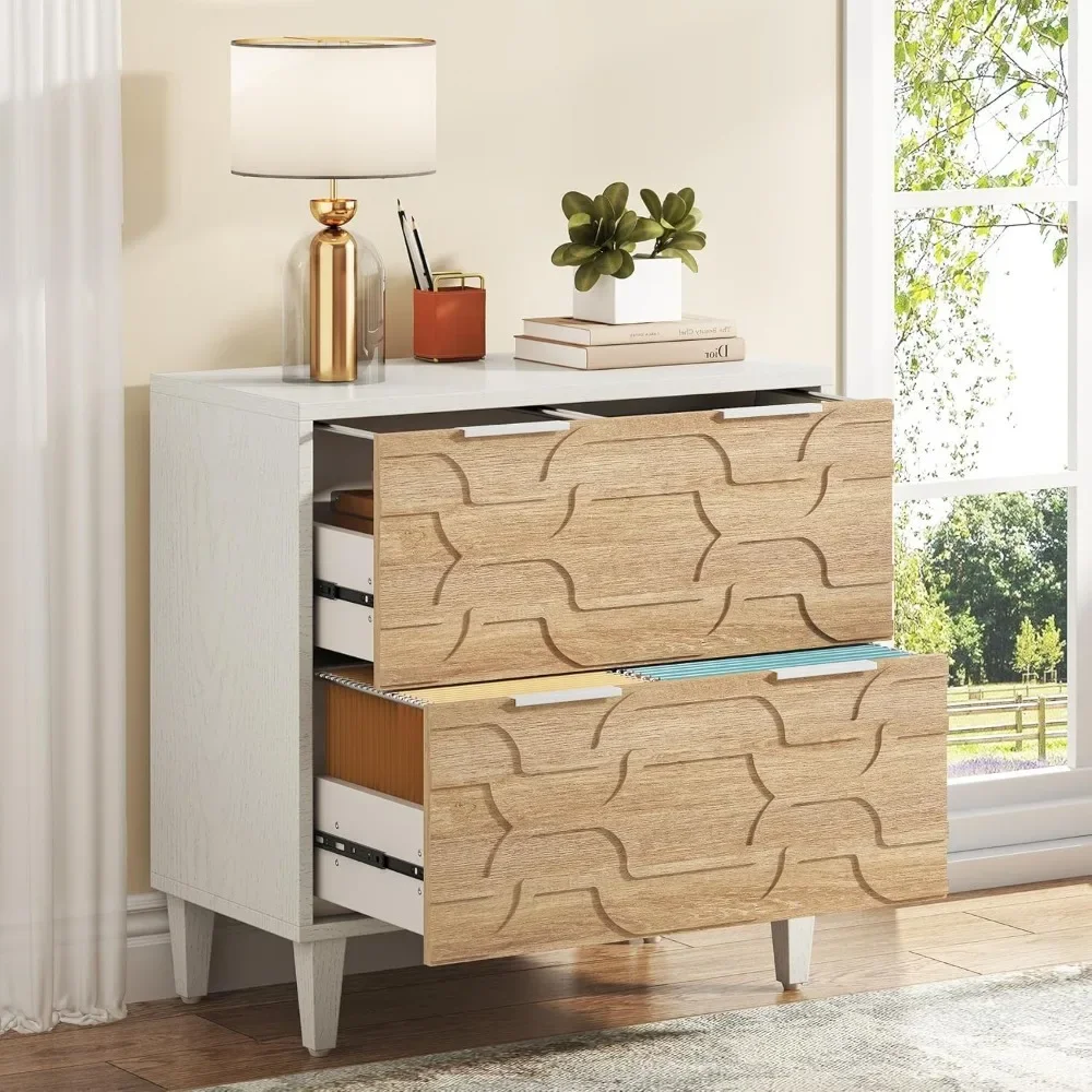 

2-Drawer File Cabinet, Lateral Filing Cabinet for A4/Letter/Legal Size, Office Storage Cabinet, Printer Stand