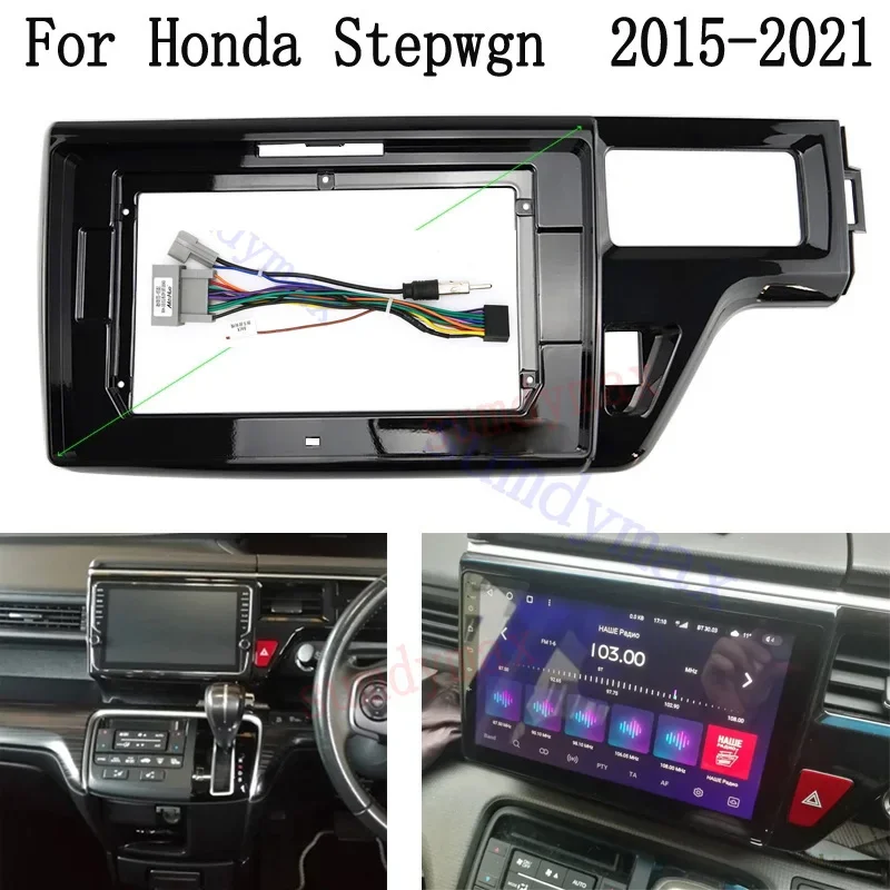 Car Radio Fascias Frame For Honda Stepwgn stepwagon 2015-2018 10.1 inch Stereo Panel Harness Wiring Decoder Mount Kit