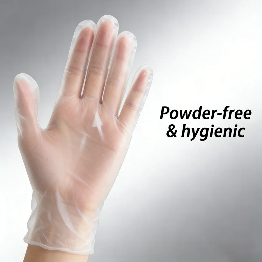 

50PCS Non-Slip TPE Disposable Gloves Thickened Comfort-Fit for Cooking Baking Food Prep